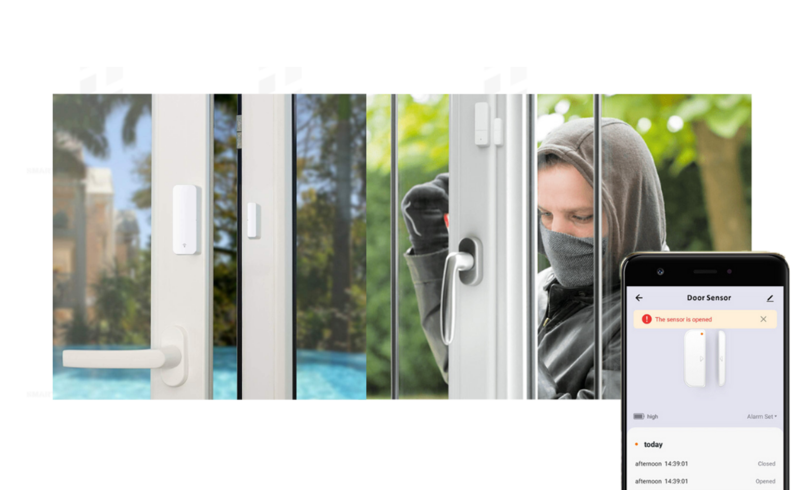 Cảm biến cửa gửi cảnh báo khi phát hiện xâm nhập